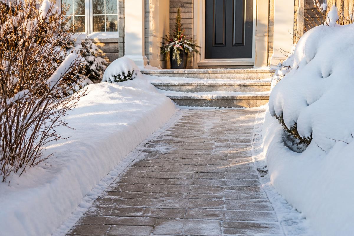 Front walkway and steps cleared of snow at a Winnipeg home